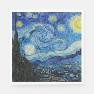Serviette En Papier Soirée Van Gogh Starry. Impressionnisme art vintag
