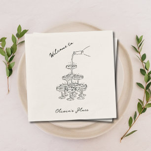 Serviette En Papier Soirée Vintage Champagne personnalisée