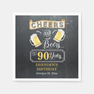 Serviette En Papier Soirées et bières à 90 ans fête d'anniversaire