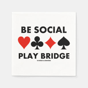 Serviette En Papier Sois Social Play Bridge Four Card Costumes Conseil