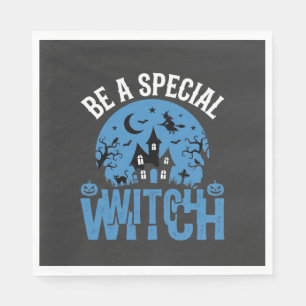 Serviette En Papier Sois un design de sorcière spéciale Halloween_1