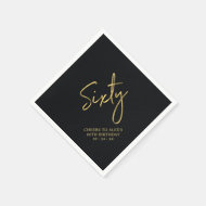 Serviette En Papier Soixante   Black moderne 60th Birthday Party