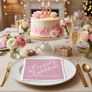 Serviette En Papier Soixante-dix ans et Incroyable Anniversaire Rose P
