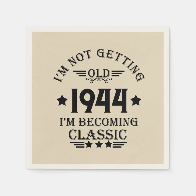 Serviette En Papier Soixante-dix vintages fête du 80e anniversaire (Devant)