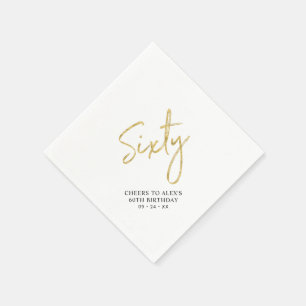 Serviette En Papier Soixante   Moderne Adulte 60e Anniversaire Parti N