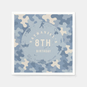 Serviette En Papier Soldat de camouflage bleu Anniversaire de l'armée