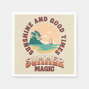 Serviette En Papier Soleil et bons moments - magie d'été