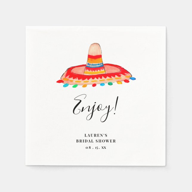 Serviette En Papier Sombrero, Fiesta de mariage, Shower de mariage  (Devant)