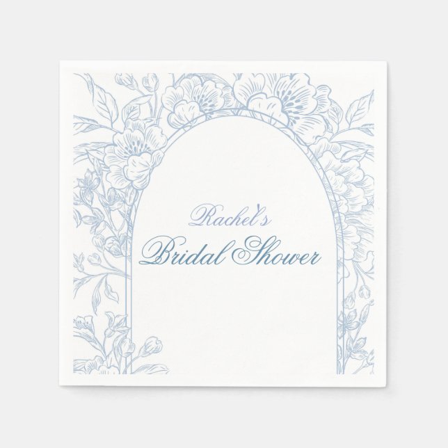 Serviette En Papier Something Blue Wildflower Bridal Shower Invitation (Devant)