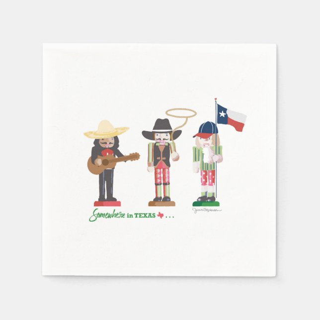 Serviette En Papier "Somewhere in Texas", Texas Nutcrackers (Devant)