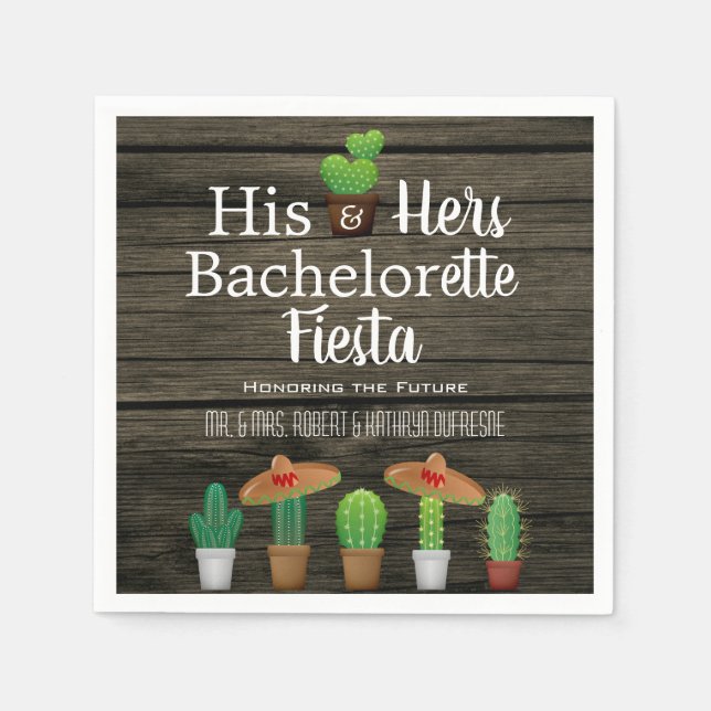 Serviette En Papier Son Bachelor & Son Bachelor / Bachelorette Fiesta (Devant)