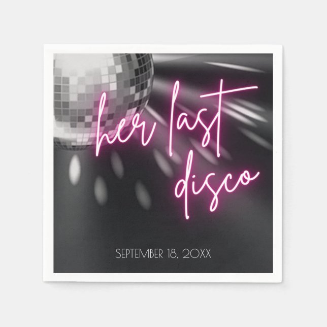 Serviette En Papier Son Dernier Bachelorette Disco (Devant)