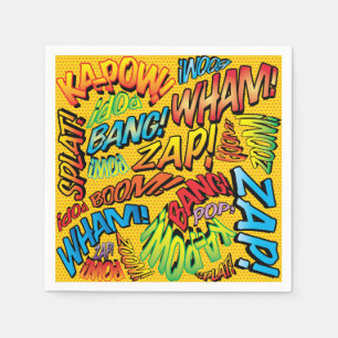 Serviette En Papier Sons de bandes dessinées rétro amusants