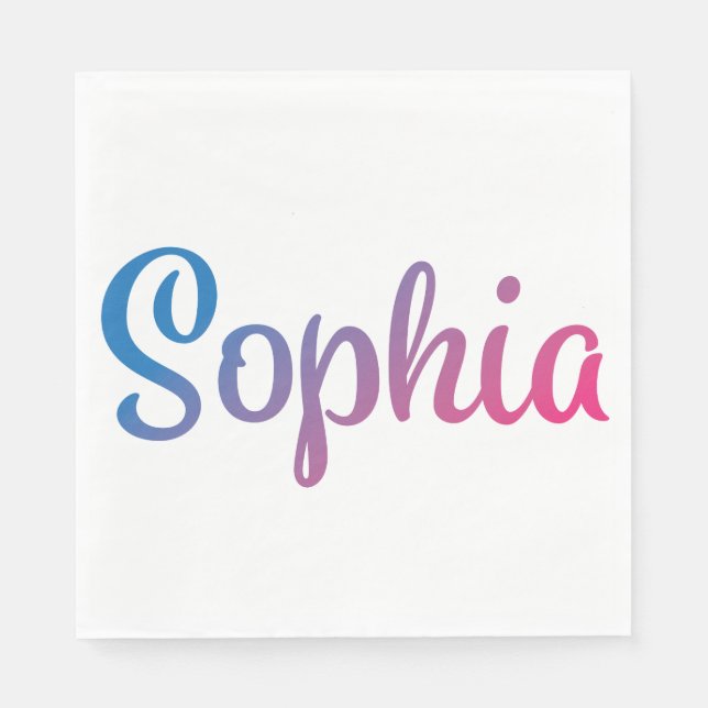Serviette En Papier Sophia Stylish Cursive (Devant)