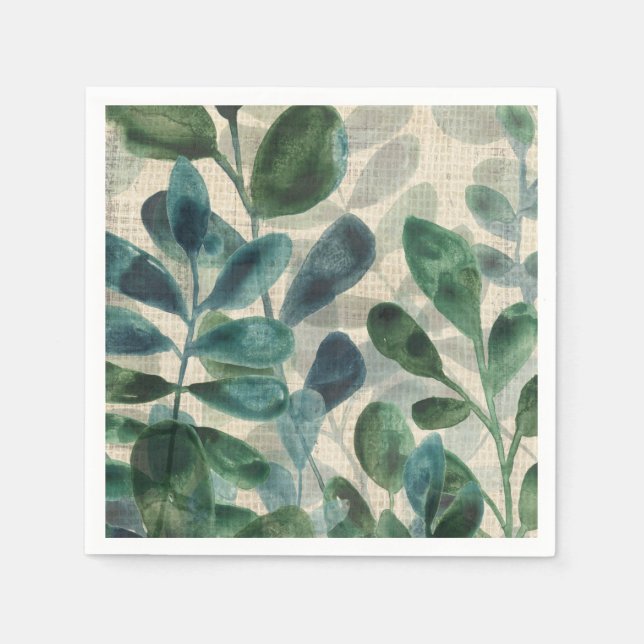 Serviette En Papier Sophistication verdoyante - Feuilles tropicaux (Devant)