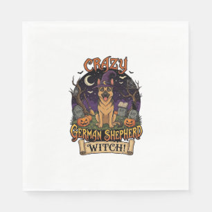 Serviette En Papier Sorcière allemande folle de Chien de Halloween Cit