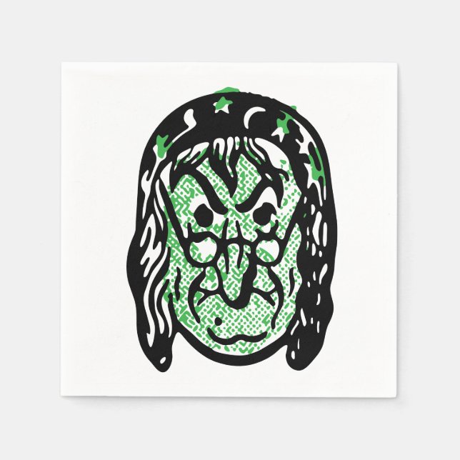 Serviette En Papier Sorcière classique d'Halloween (Devant)