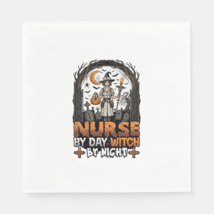 Serviette En Papier Sorcière de jour infirmière Nuit d'Halloween Cimet