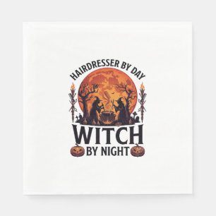 Serviette En Papier Sorcière de nuit de coiffeuse Halloween Peigne Cis