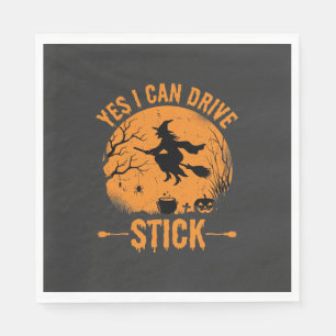 Serviette En Papier Sorcière d'Halloween Drive Stick Graphique_1