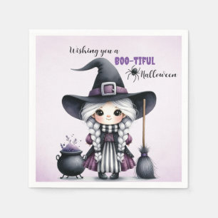 Serviette En Papier Sorcière d'Halloween Sorcellerie Magiciens Château