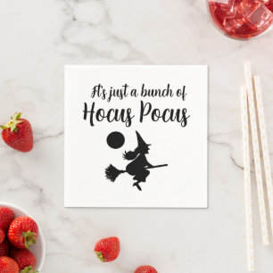Serviette En Papier Sorcière d'Halloween sur Broom vol Hocus Pocus