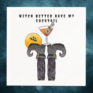Serviette En Papier Sorcière Mieux Avoir Mon Cocktail Halloween