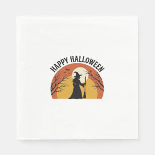Serviette En Papier Sorcière Vintage Joyeux Halloween Design de T-Shir