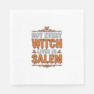 Serviette En Papier Sorcière Vintage Salem Halloween Typographie Desig