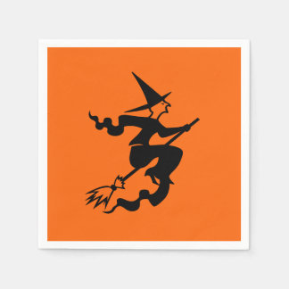 Serviette En Papier Sorcière volant sur balai Halloween 4Nellie