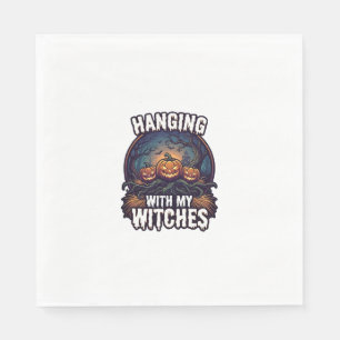 Serviette En Papier Sorcières suspendues Citrouilles Halloween Forêt e