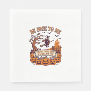 Serviette En Papier Sortez Moi La Sorcière D'Halloween Balai Citrouill