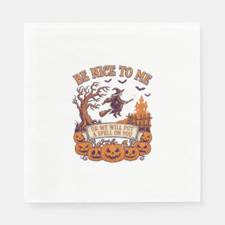 Serviette En Papier Sortez Moi La Sorcière D'Halloween Balai Citrouill