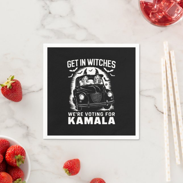 Serviette En Papier Sortez nous votons pour Kamala Halloween (En situation)