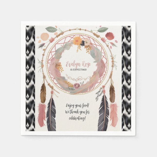 Serviette En Papier Sote Boho Dreamcatcher Baby shower Party (Devant)