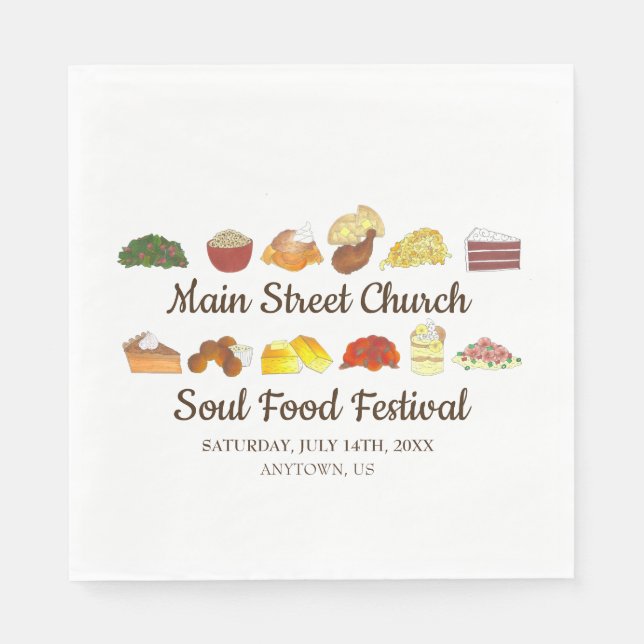 Serviette En Papier Soul Food Festival Event Southern Cuisine Cuisine (Devant)