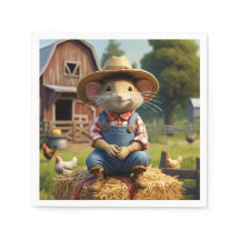Souris agricole adorable Napkin