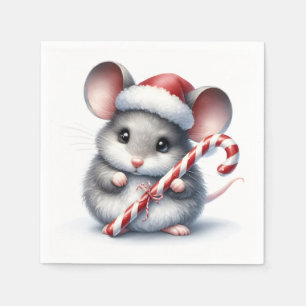 Serviette En Papier Souris Chubby Avec Sucre de canne De Noël