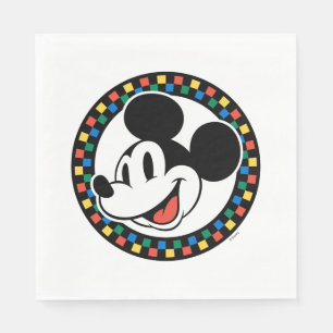Serviette En Papier Souris classique Retro Mickey À damiers coloré