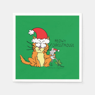 Serviette En Papier Souris de chat Noël Drôle Cartoon mignonne