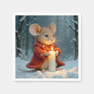 Serviette En Papier Souris de Noël à la bougie