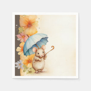 Serviette En Papier Souris mâcher sur des fleurs de canne papier taché