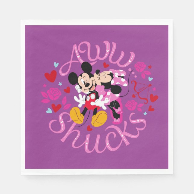 Serviette En Papier Souris Mickey et Minnie | Aww Schucks (Devant)