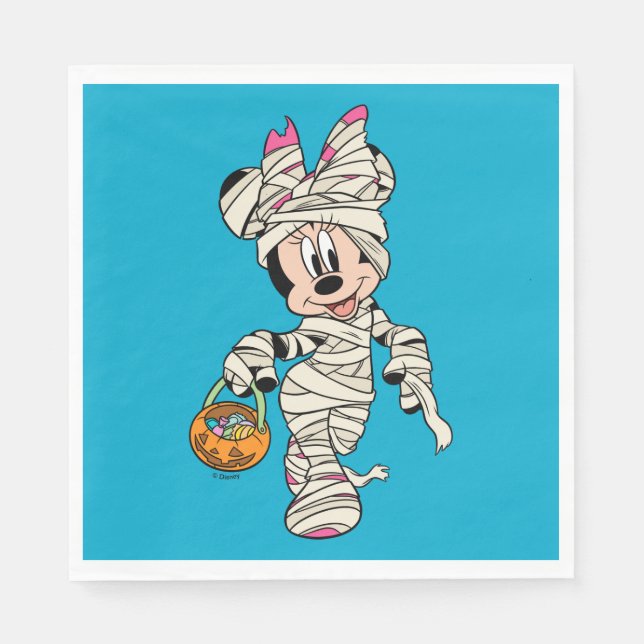 Serviette En Papier Souris Minnie Halloween Mummy (Devant)
