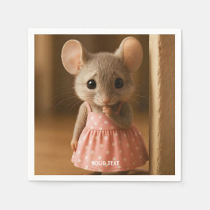 Serviette En Papier Souris minuscule triste mignonne fantastique