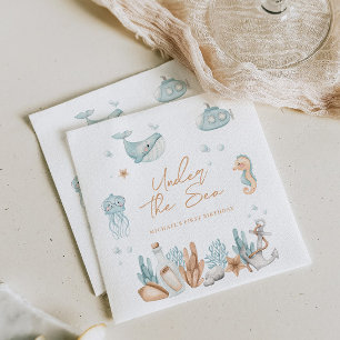 Serviette En Papier Sous la mer Anniversaire