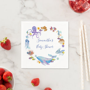 Serviette En Papier Sous le Baby shower marin