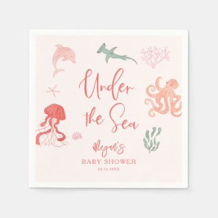 Serviette En Papier Sous Le Baby shower Sea Girl