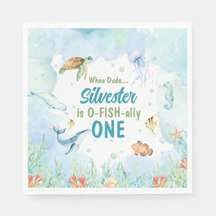Serviette En Papier Sous les serviettes d'anniversaire de la mer