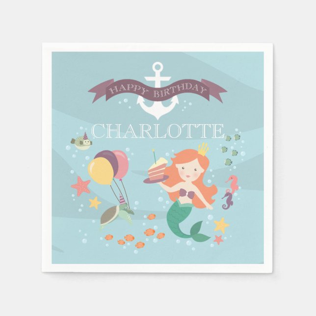 Serviette En Papier Sous les serviettes de partie de mer (Devant)